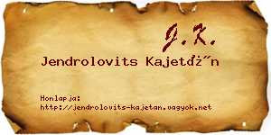 Jendrolovits Kajetán névjegykártya